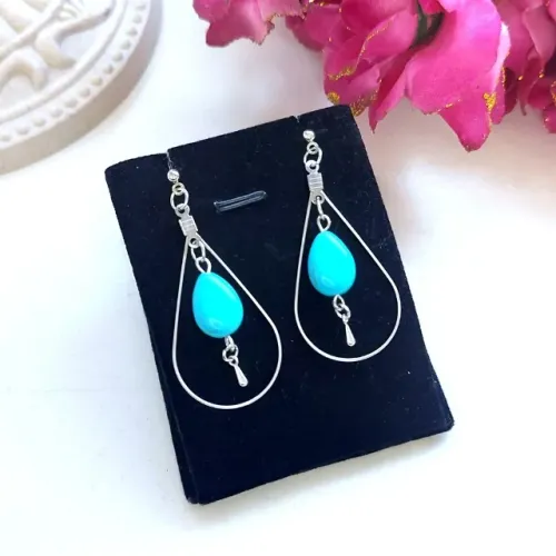Brinco Gota Azul Boho Chic