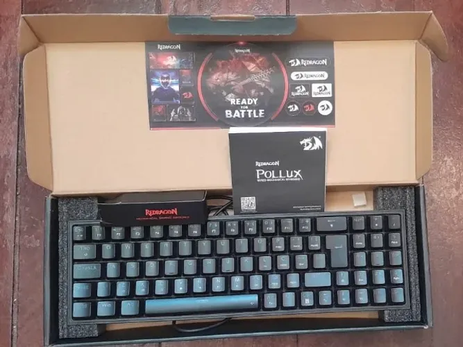 Teclado Mecanico Gamer Redragon Pollux RGB, Preto, SWITCH Red, Layout 75%, ABNT2 - K628-RG