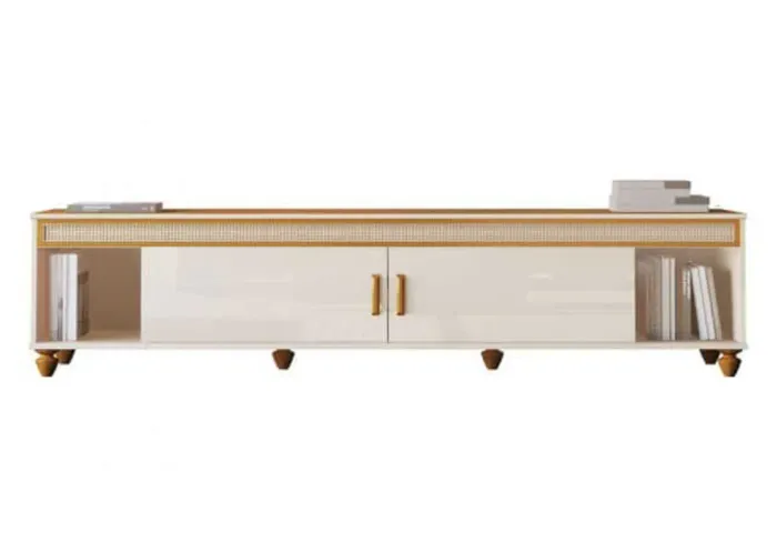 RACK 1,80 PARA TV ATÉ 60 POLEGADAS 100% MDF COM PÉS EM MADEIRA MACIÇA NS876