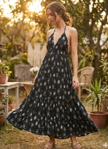Paras índia vestido longo G