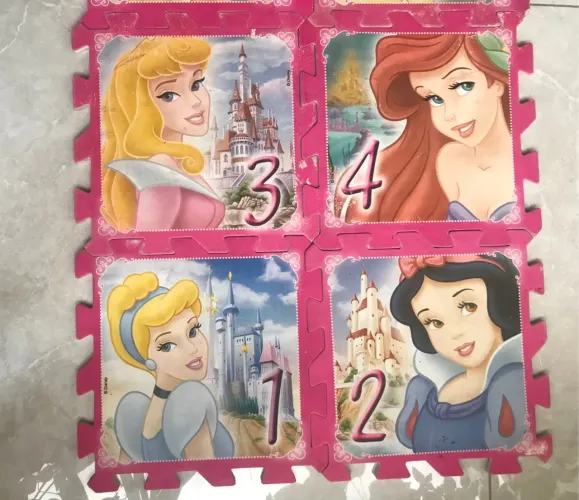 Tapete Infantil Princesas Disney - 10 peças 
