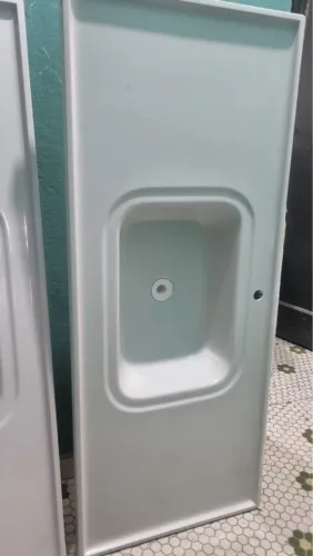 Pia cozinha de fibra esmaltada branca *QUEIMA DE ESTOQUE