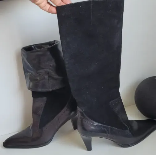 Bota cano alto 37 couro