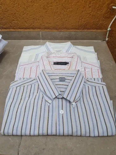 Camisas Mangas Curtas Listradas