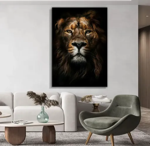 Tela decorativa leão 