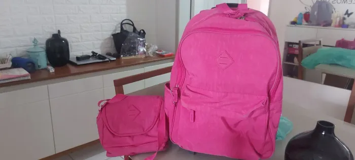 CONJUNTO MOCHILA E LANCHEIRA SESTINI ROSA