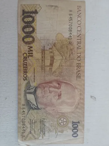 Nota raríssima de 1000 cruzeiros item de colecionador