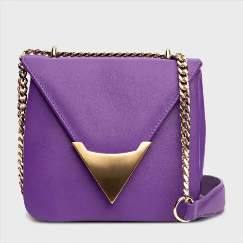 Bolsa Tiracolo Aria Couro Roxo Ultravioleta - Carrano - Nova