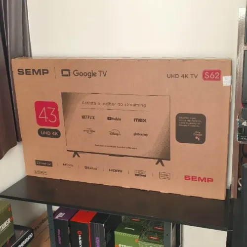 Smart TV Semp 43" 4K Google TV | Nova, Caixa Lacrada | NF e 1 Ano de Garantia