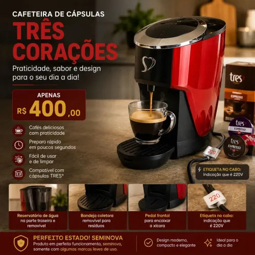 Máquina de café digital três corações