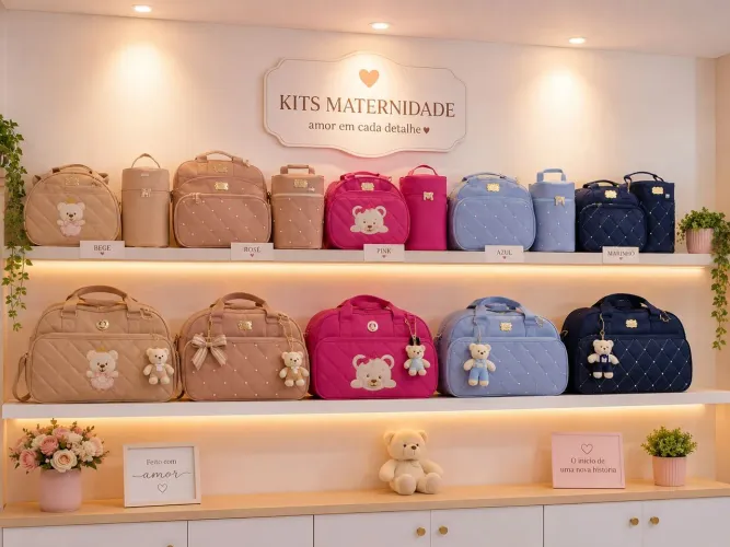 Kit Bolsas Maternidade<br>? KIT BOLSA MATERNIDKit BolsaADE - LINDOS E SUPER PRÁTICOS! ?