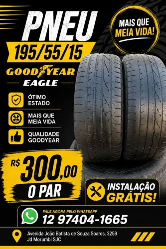 Pneu 195/55/15 Goodyear Eagle Sport - Mais que meia vida, bom estado 