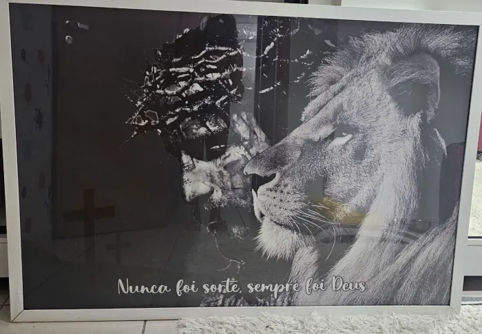 ? QUADRO DECORATIVO - LEÃO ?NUNCA FOI SORTE?