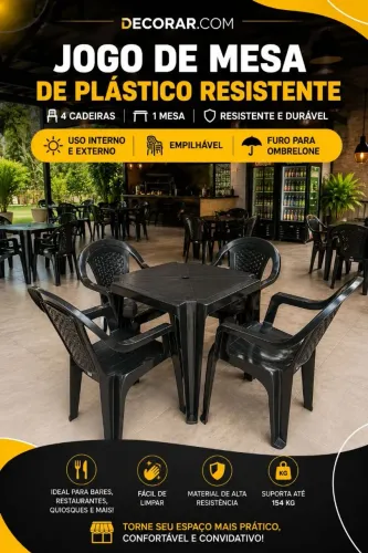 Jogo de mesa de plástico resistente direto da fábrica