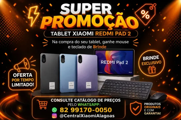 Tablet Xiaomi Redmi PAD 2 + brindes - Super Promoção 