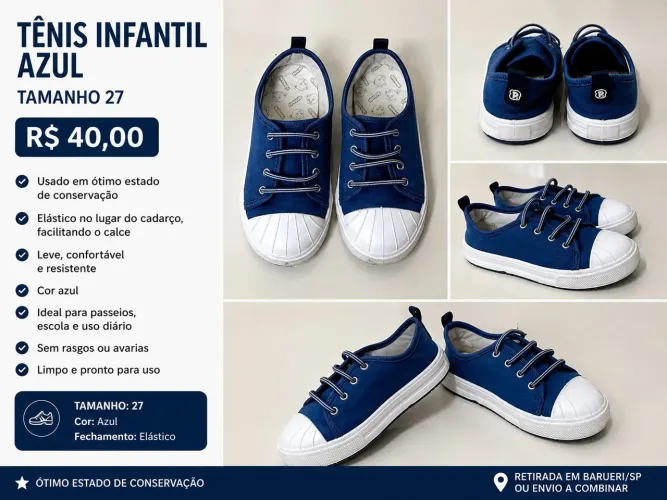 Tenis infantil Azul 27