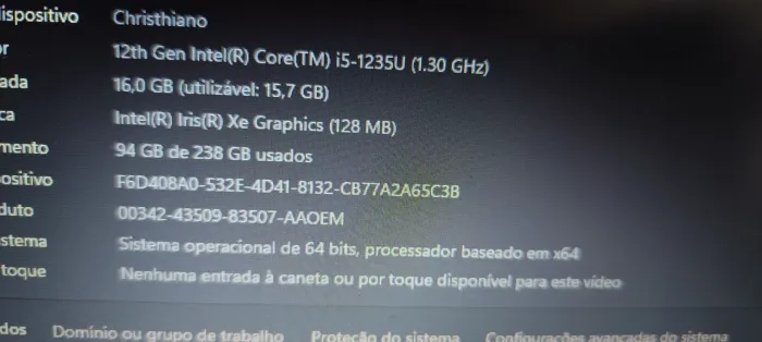 Notebook Lenovo i5 1235U