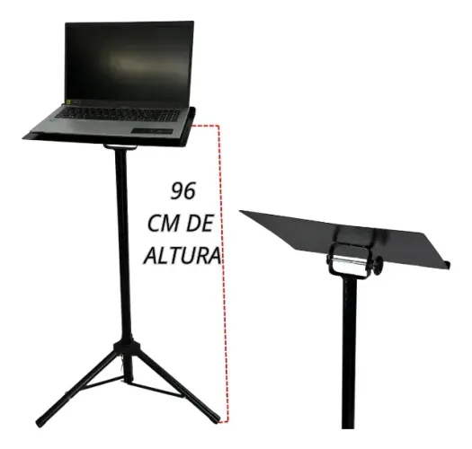 Suporte Para Notebook Em Ferro Tripé Regulavel Reforçado Preto