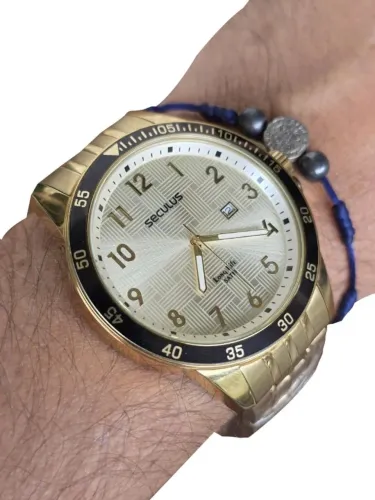 Relógio Masculino Seculus 28986gpsvda3 Dourado