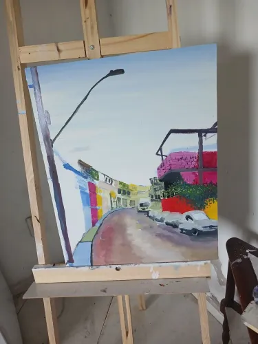 Rua do valao pint oleo s tela