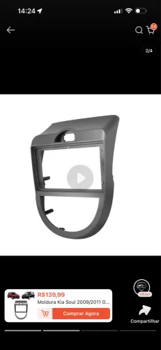 Moldura multimídia Kia soul 2008 a 2011