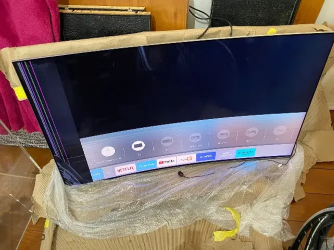 Samsung Smart Tv Led Curva 55 Un55ks7500g 4k Tela Trincada