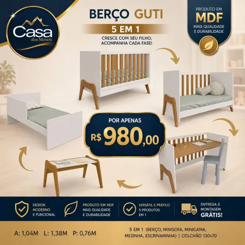 Berço Guti 5 em 1
