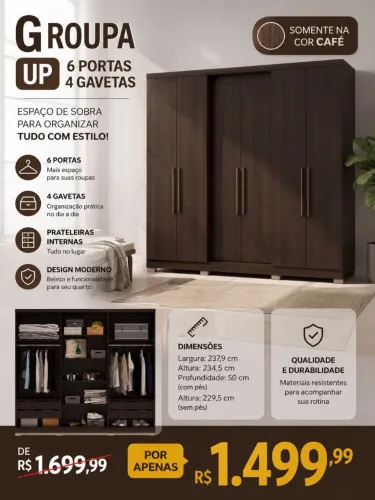 Guarda roupa UP 6 portas