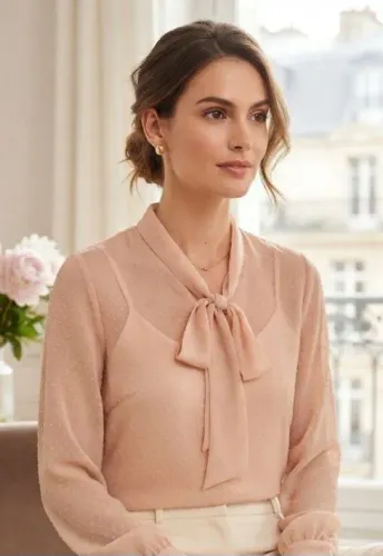 Camisa feminina yessica. 38. Nova. Rosa claro com transparência