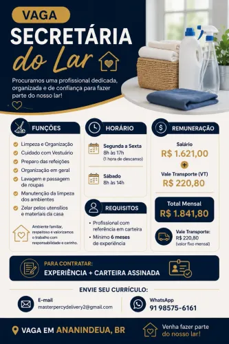 VAGA DE EMPREGO domestica