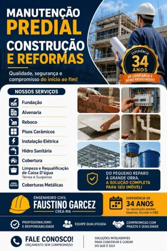 Manutenção predial| Construção , Reformas, engenharia civil 