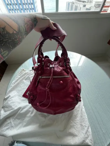Bolsa Balenciaga Agneau Motocross Giant Covered Brogues Pompon