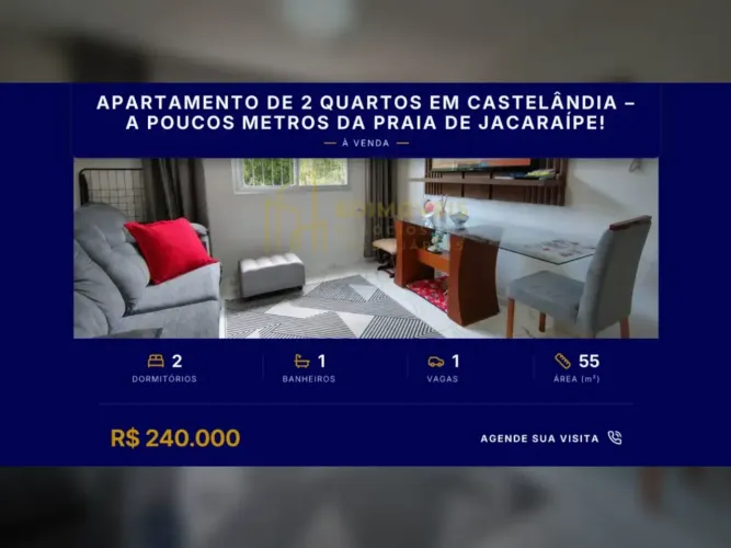 Conforto e segurança: Apartamento em Conjunto Jacaraípe, a poucos passos da praia!