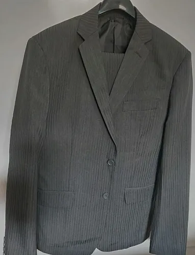 Terno masculino listrado TNG chumbo