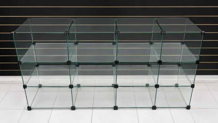 Balcão de Vidro Expositor para Lojas com 12 Nichos 30x40