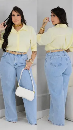 Calça Jeans Wide Leg Feminina - Nova com etiqueta | Tam. 54