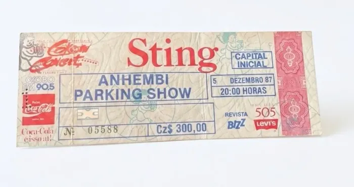 Item de Coleção: Memorabília Show Sting 1987