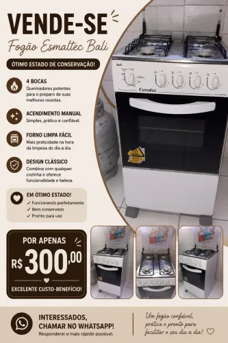 Fogão 4 bocas Esmaltec 