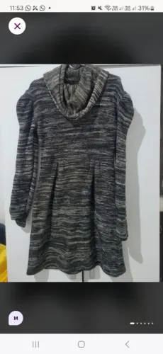 vestido tricot clarisse ramalho-me cinza mesclado