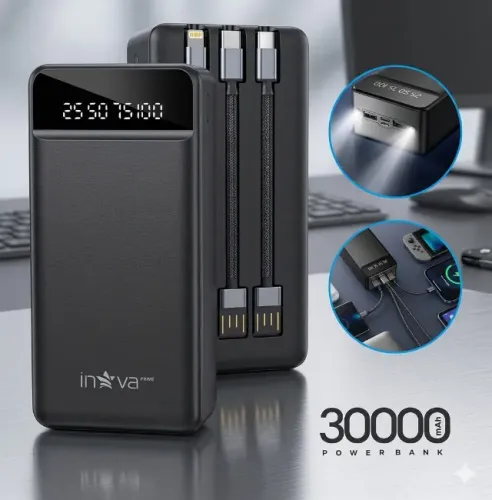 CARREGADOR PORTATIL 30.000 mAh COMPATIVEL COM IPHONE/SAMSUNG/MOTOROLA/XIAOMI