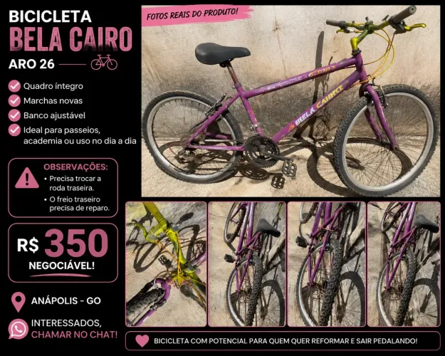 Bicicleta bela Cairo aro 26