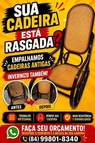 Empalhamos cadeiras antigas 