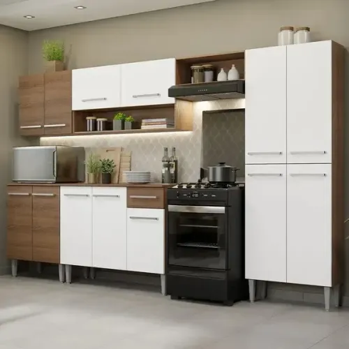 Armário de Cozinha Completa 293cm Emilly Madesa 01