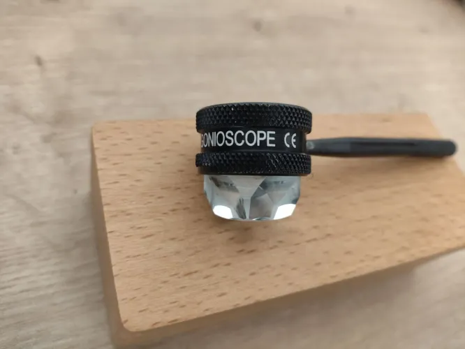 Lente Gonioscópio 4 Espelhos com Cabo (Estilo G-4) - Nova no Estojo