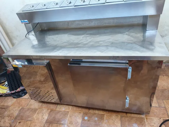 Balcão de Serviço Condimentador Inox 355 Litros 1,50m Digital RF-037 Frilux