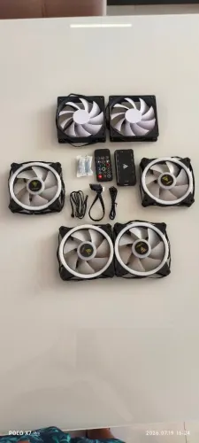 PAGA 4 LEVA 6 Kit Fan com 5 Unidades Gamdias Aeolus, RGB 120mm, Com Controladora, M2-1205R