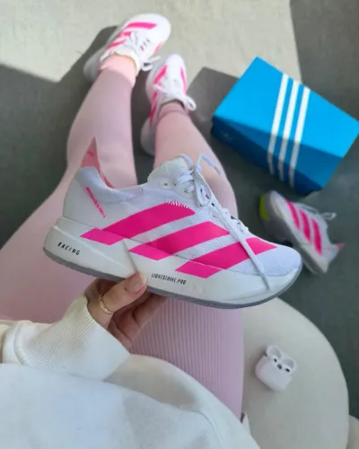 Tênis Feminino Importado Adidas Adizero Adios Pro 4 Branco/Rosa Importado Envios/Entregas