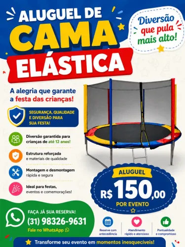 Aluguel de Cama Elástica para Festas Infantis - Diversão Garantida!
