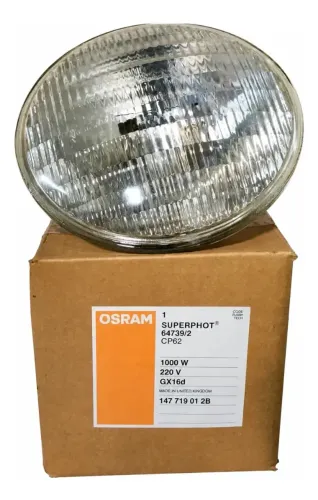 Lâmpada Halógena Osram Par64 1000w 220v Cp62 Gx16d Mfl