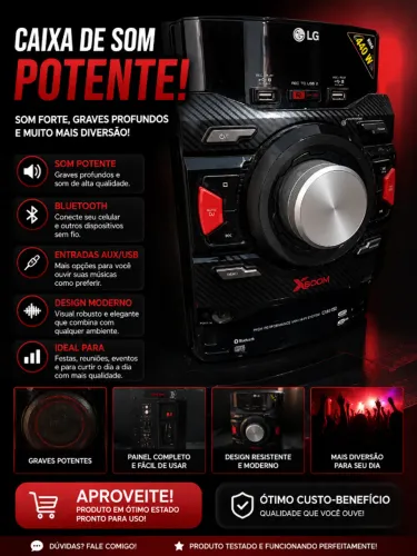 ? LG XBOOM 440W - Som Potente, Bluetooth e Graves Fortes!
